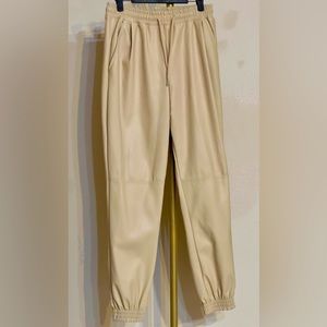Streetwear Society High Waist Nude Faux Leather Joggers Size S